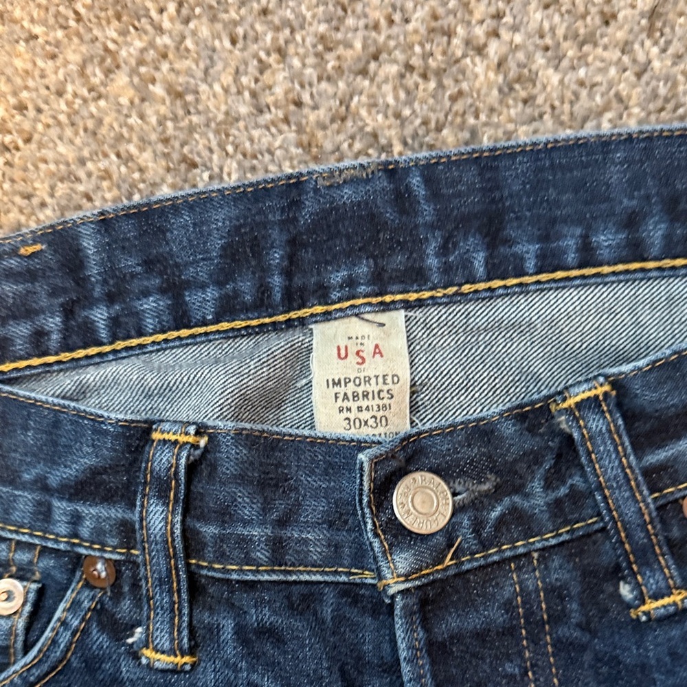 Ralph Lauren Double RL Dark Blue Straight Jeans - Picture 2 of 4